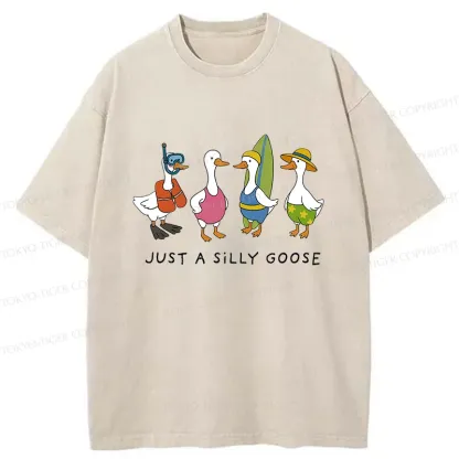 Tokyo-Tiger Stupid Geese Surfing Washed T-Shirt