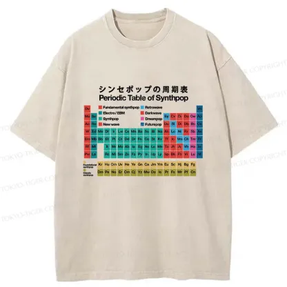 Tokyo-Tiger Music Periodic Table Washed T-Shirt
