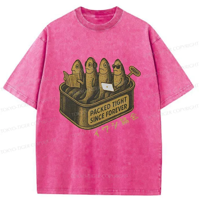 Tokyo-Tiger Sardines Office Worker Washed T-Shirt