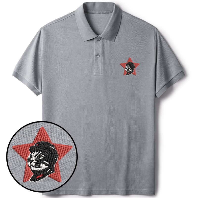 Tokyo-Tiger Funny Cat-ism Embroidered Polo T-Shirt