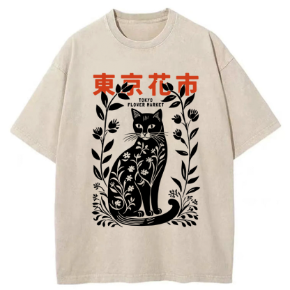 Tokyo-Tiger Tokyo Flower Market Washed T-Shirt