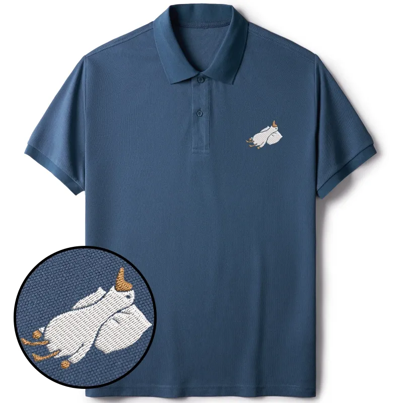 Tokyo-Tiger Sleeping Goose Embroidered Polo T-Shirt