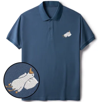 Tokyo-Tiger Sleeping Goose Embroidered Polo T-Shirt