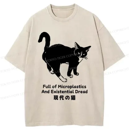 Tokyo-Tiger Current State Of Cat Washed T-Shirt