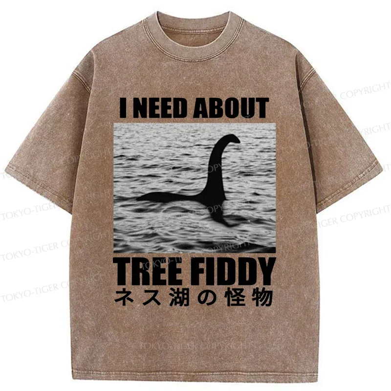 Tokyo-Tiger Loch Ness Monster Joke Washed T-Shirt