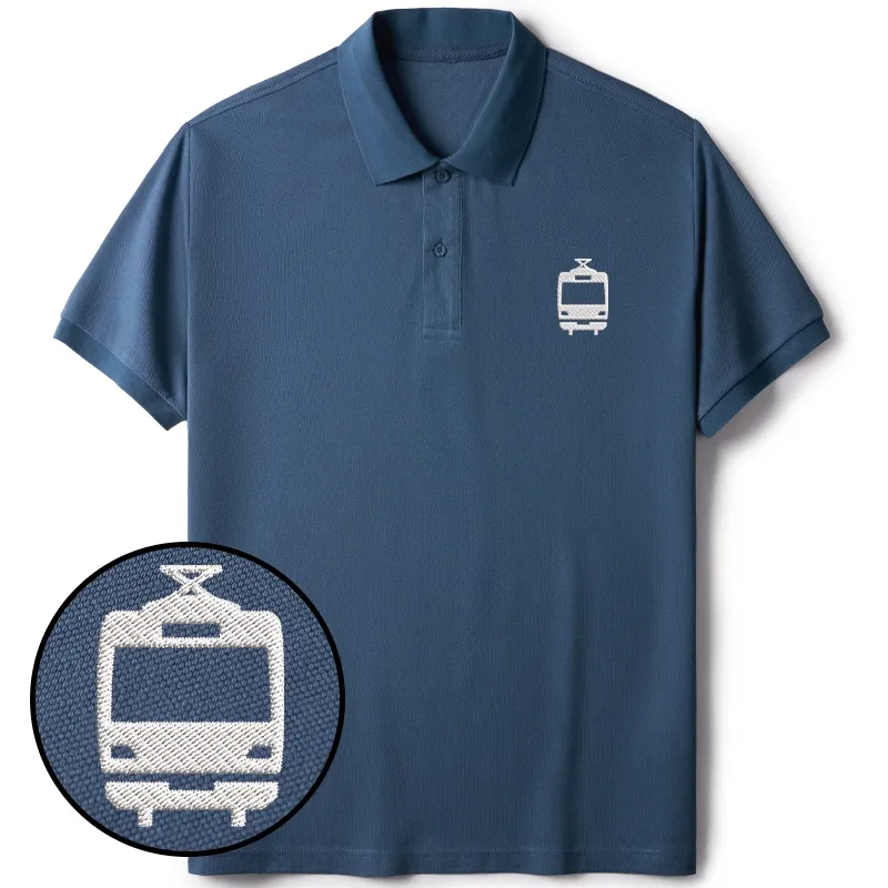 Tokyo-Tiger Japanese Train Embroidered Polo T-Shirt