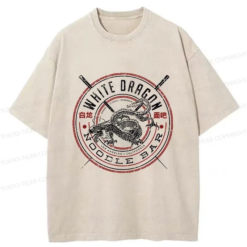 Tokyo-Tiger White Dragon Ramen Bar Washed T-Shirt