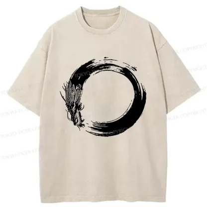 Tokyo-Tiger Dragon's Circle Washed T-Shirt