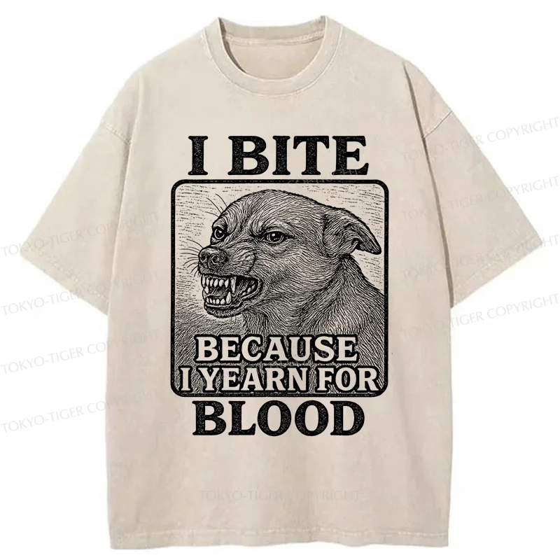 Tokyo-Tiger Angry Dog Washed T-Shirt