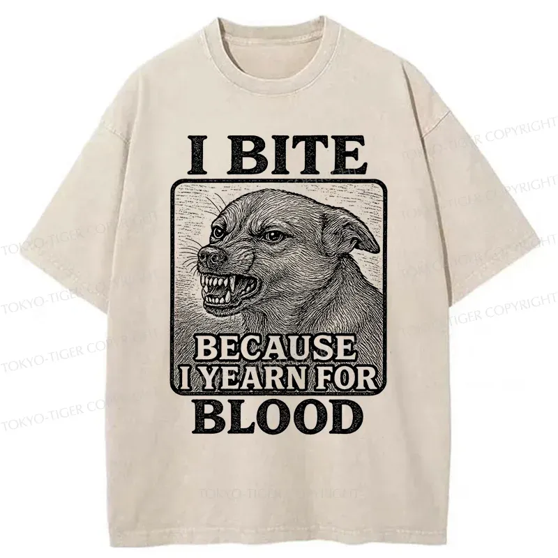 Tokyo-Tiger Angry Dog Washed T-Shirt