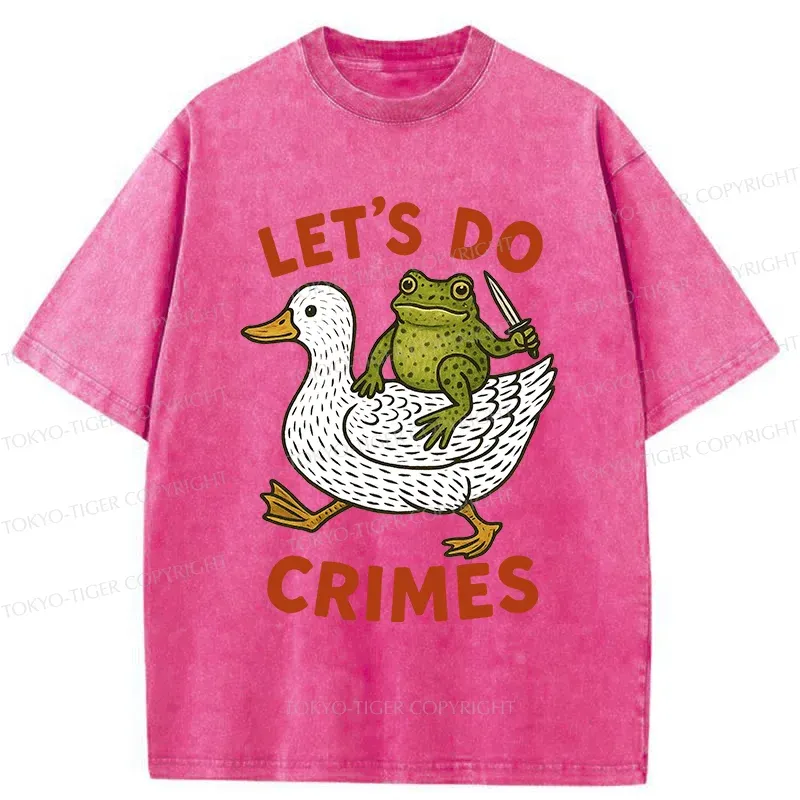 Tokyo-Tiger Frog Ready To Commit Crime Washed T-Shirt