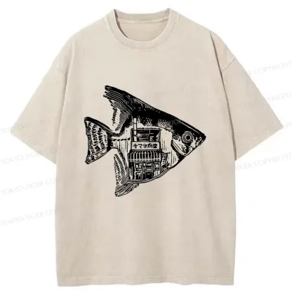 Tokyo-Tiger Grilled Fish Restaurant Washed T-Shirt