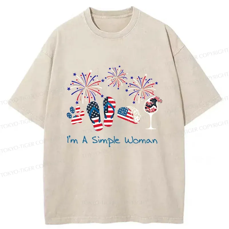 Tokyo-Tiger Celebrate Independence Day Washed T-Shirt