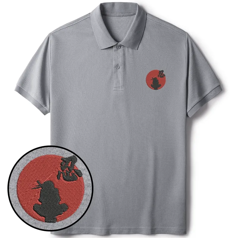 Tokyo-Tiger Japanese Ninja Embroidered Polo T-Shirt