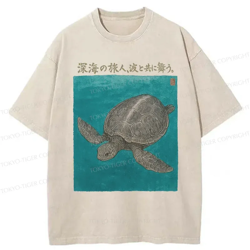 Tokyo-Tiger Deep Sea Turtle Washed T-Shirt