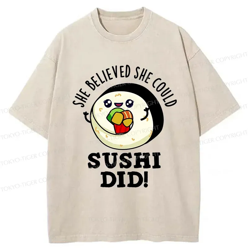 Tokyo-Tiger Interesting Sushi Washed T-Shirt
