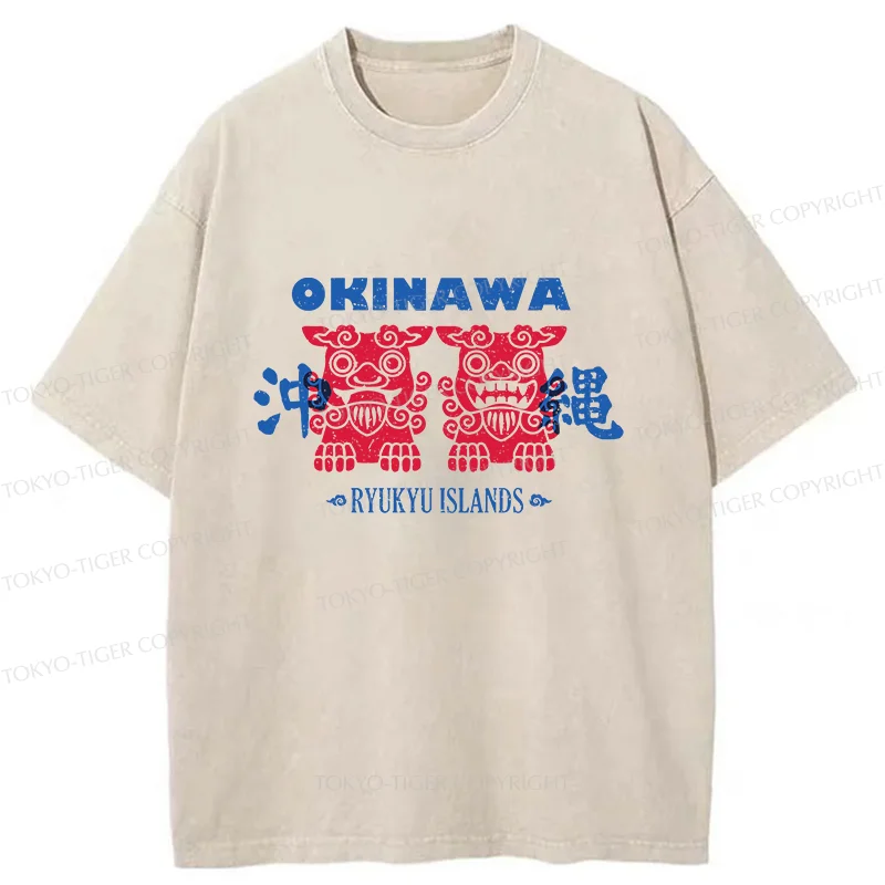 Tokyo-Tiger Okinawa Mascot Washed T-Shirt