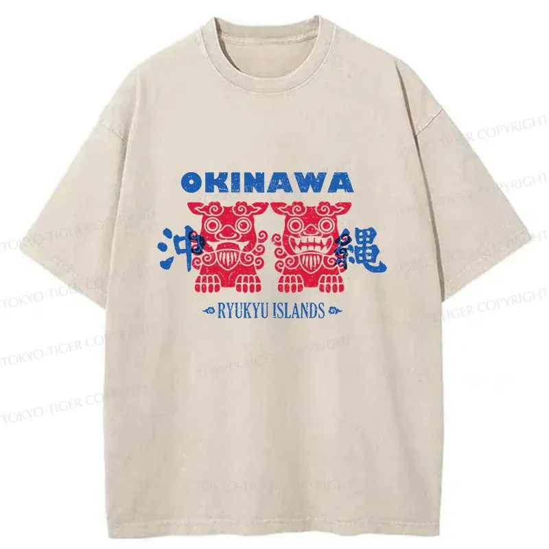 Tokyo-Tiger Okinawa Mascot Washed T-Shirt