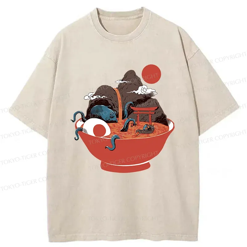 Tokyo-Tiger Retro Ramen Washed T-Shirt