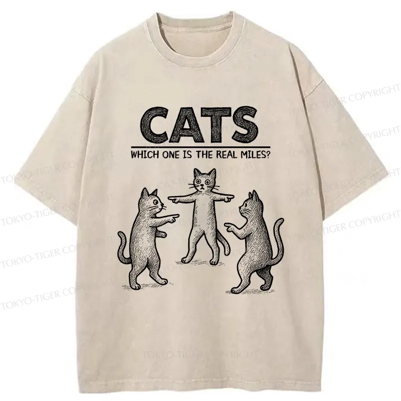 Tokyo-Tiger Which One Is The Real Miles? Washed T-Shirt