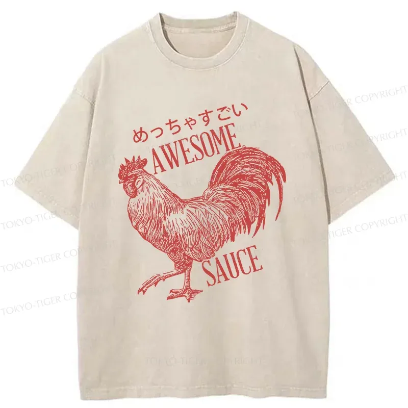 Tokyo-Tiger Excited Chicken Washed T-Shirt