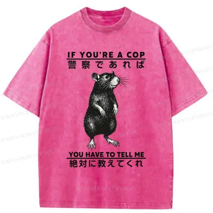Tokyo-Tiger Funny Mouse Japan Washed T-Shirt