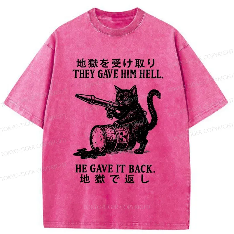 Tokyo-Tiger Revenge Of The Cat Washed T-Shirt