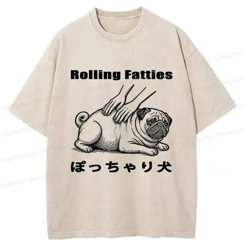 Tokyo-Tiger Chubby Dog Washed T-Shirt