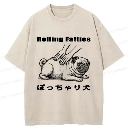 Tokyo-Tiger Chubby Dog Washed T-Shirt