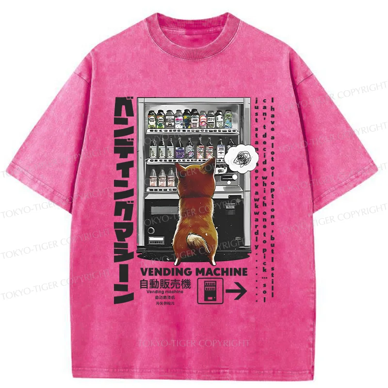 Tokyo-Tiger Japanese Vending Machine Washed T-Shirt