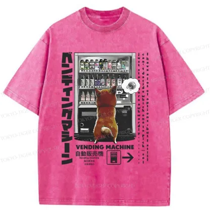 Tokyo-Tiger Japanese Vending Machine Washed T-Shirt