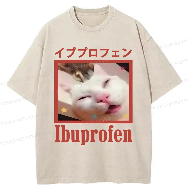 Tokyo-Tiger Cat Took Ibuprofen Washed T-Shirt