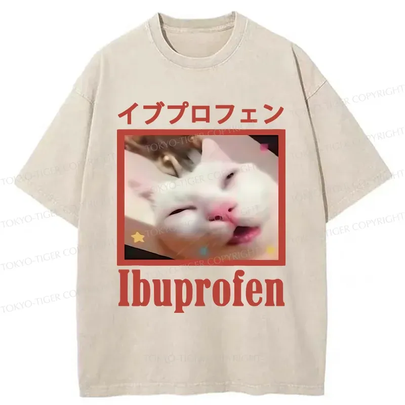 Tokyo-Tiger Cat Took Ibuprofen Washed T-Shirt