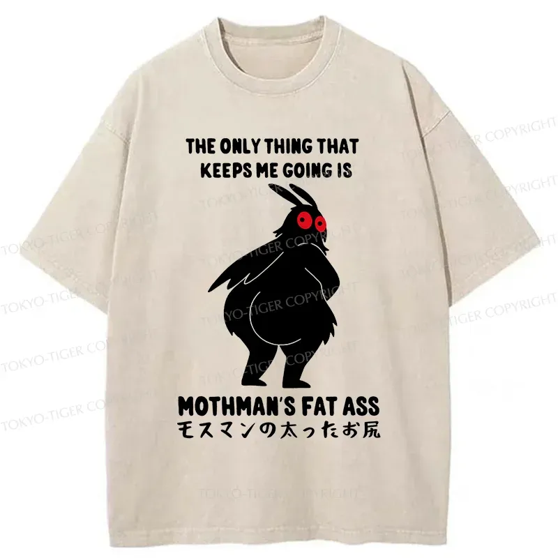 Tokyo-Tiger Funny Mothman Washed T-Shirt