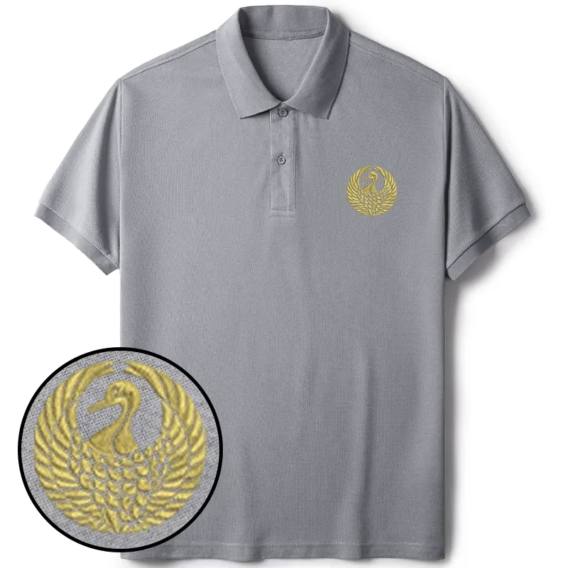 Tokyo-Tiger Japanese Crane Embroidered Polo T-Shirt