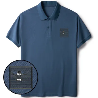 Tokyo-Tiger Kawaii Penguin Embroidered Polo T-Shirt