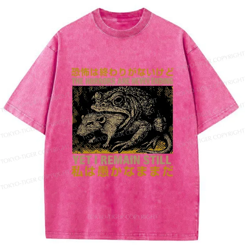 Tokyo-Tiger Frog Eat Mouse Washed T-Shirt