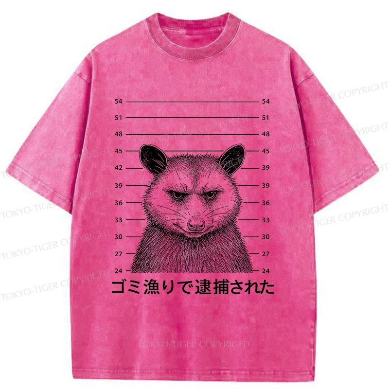 Tokyo-Tiger Captured Possum Washed T-Shirt