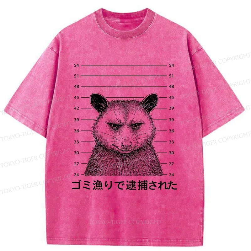 Tokyo-Tiger Captured Possum Washed T-Shirt