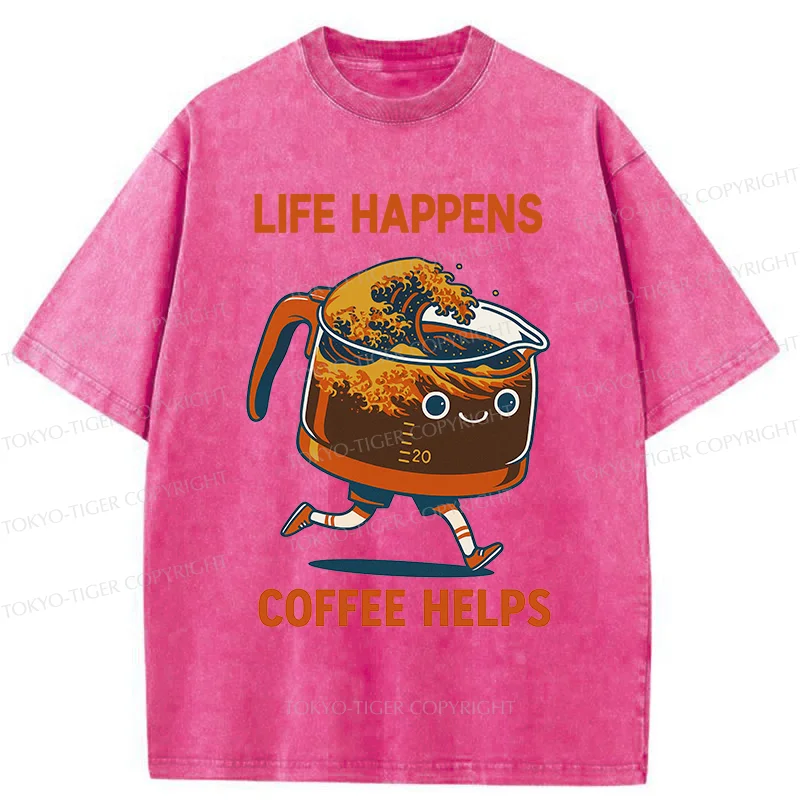 Tokyo-Tiger Interesting Coffee Washed T-Shirt