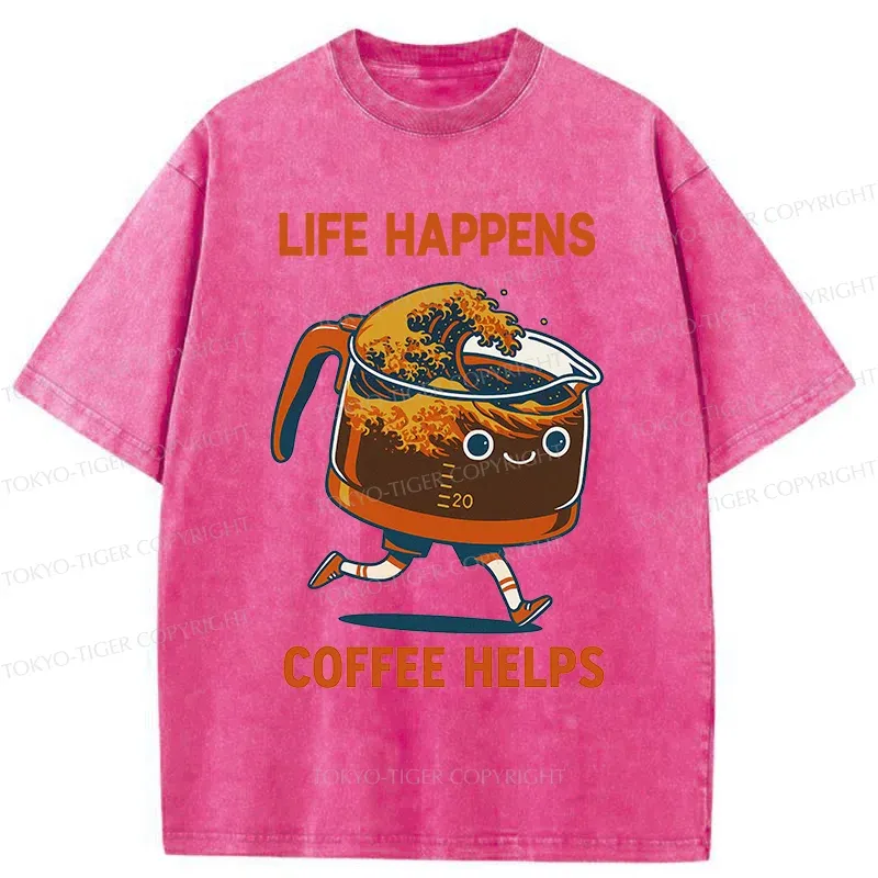 Tokyo-Tiger Interesting Coffee Washed T-Shirt