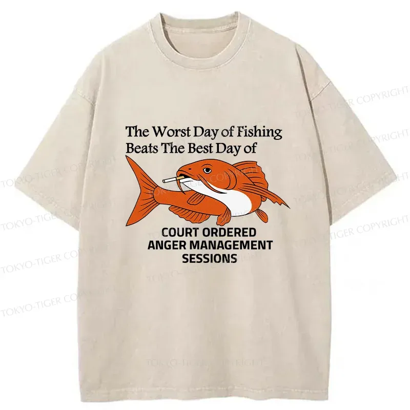 Tokyo-Tiger Funny Koi Joke Washed T-Shirt