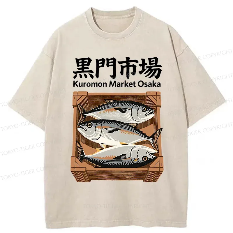 Tokyo-Tiger Kuromon Market Washed T-Shirt
