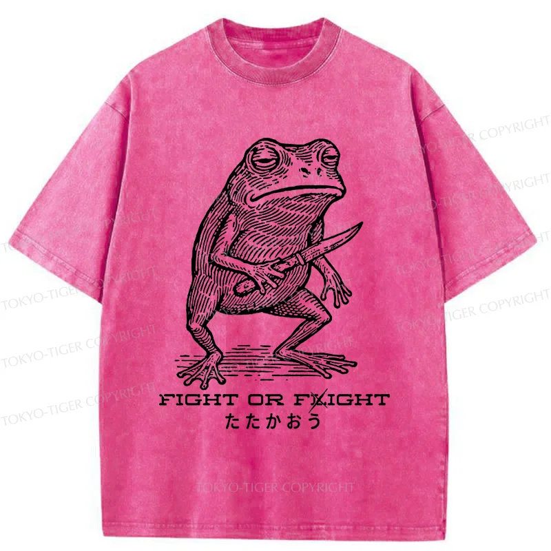 Tokyo-Tiger Fighting Frog Washed T-Shirt