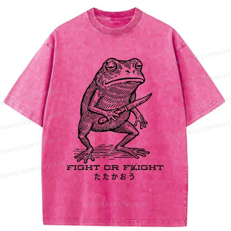 Tokyo-Tiger Fighting Frog Washed T-Shirt