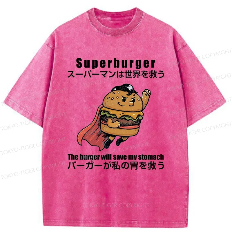 Tokyo-Tiger Burger Save The World Washed T-Shirt
