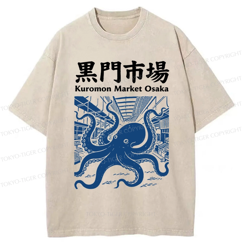 Tokyo-Tiger Kuromon Market Osaka Washed T-Shirt