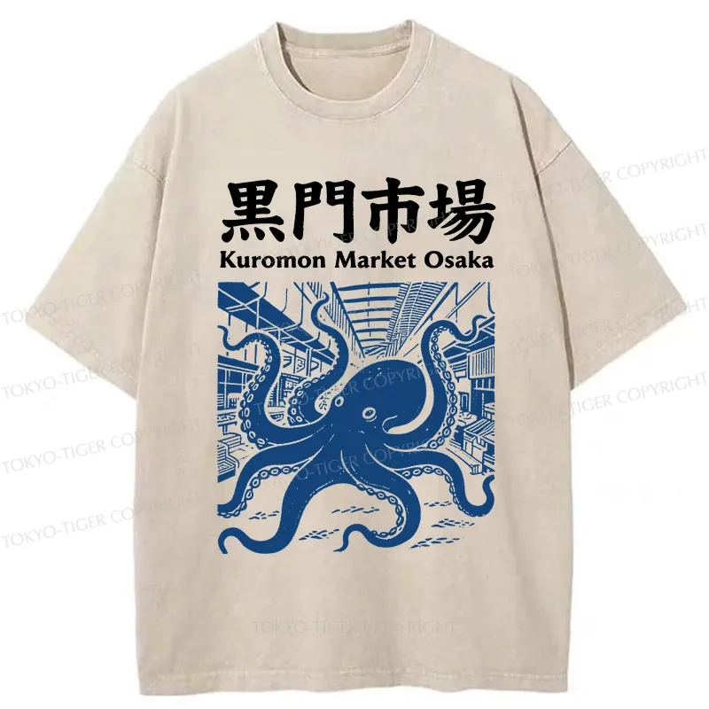 Tokyo-Tiger Kuromon Market Osaka Washed T-Shirt