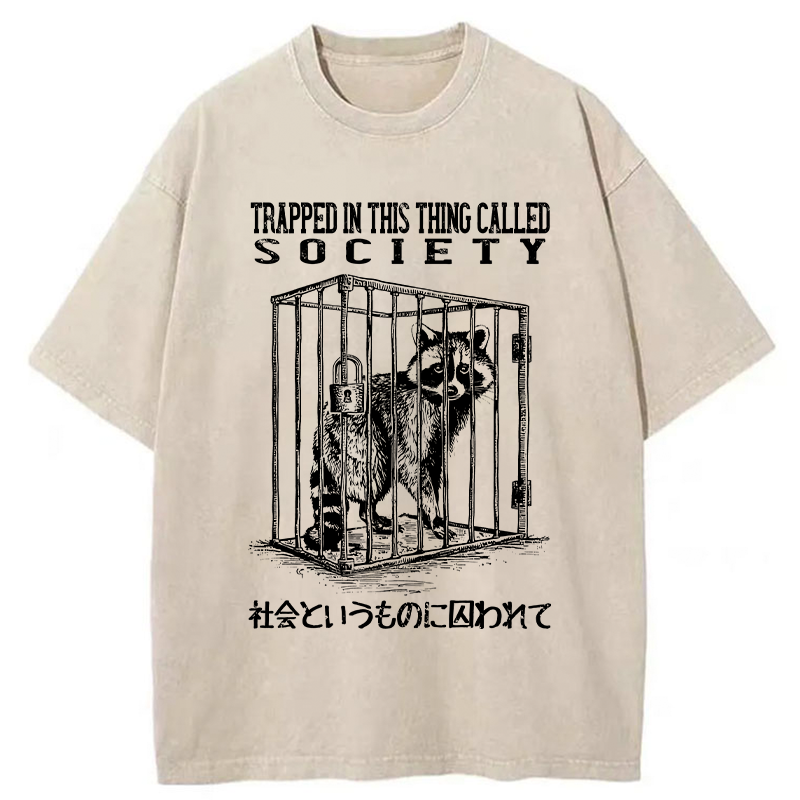 Tokyo-Tiger Trapped By Society Washed T-Shirt