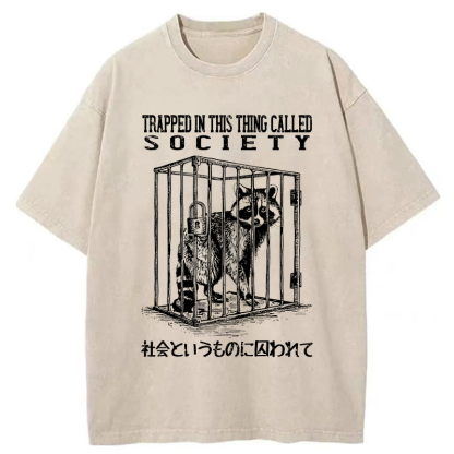 Tokyo-Tiger Trapped By Society Washed T-Shirt